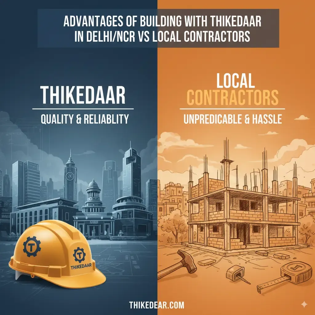 ADVANTAGES OF BUILDING WITH THIKEDAAR IN DELHI/NCR VS LOCAL CONTRACTORS