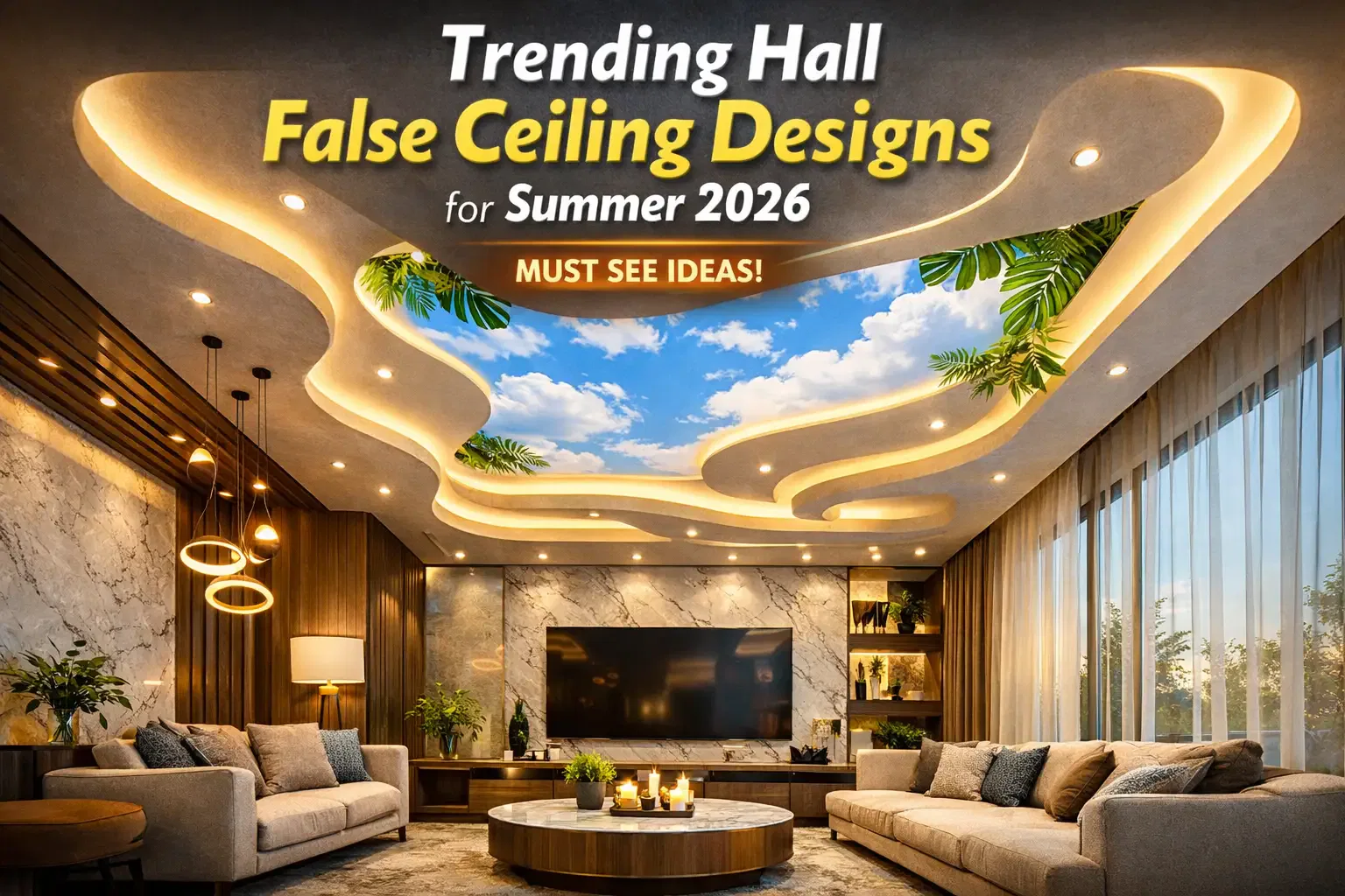 Most Trending Hall False Ceiling Design You Should Check This Summer in 2026